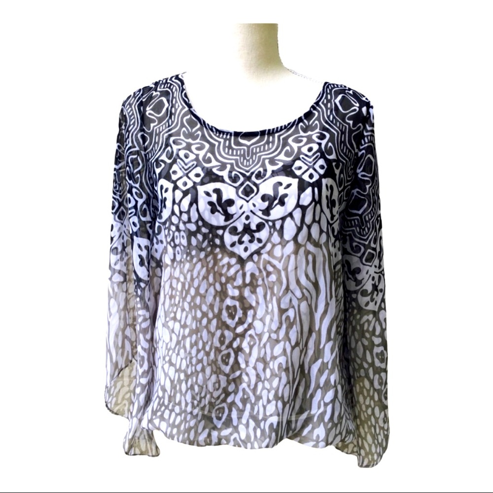 Alfani Ombré Print Blouse Size PS